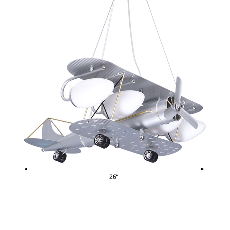 White Airplane Hanging Light Fixtures Modern Metal Chandelier - Rebooters