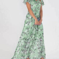 Elegant Joanna Women's Floral Maxi Dress with Flutter Sleeves Rebooters Maxi Women's Dresses