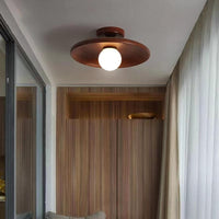Japanese Aisle Flush Mount Wooden Ceiling Light Fixture - Rebooters