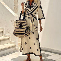 Skyla Women's Kaftan Dress with Flowy Fit and Embroidery - Rebooters -Women's Dresses