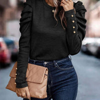 Women's Casual Puff Sleeve Long Sleeve Blouse for All Occasions Rebooters Womens Shirts