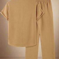 Comfortable Solid Color Casual Men Set for Summer Rebooters - mens 2 piece set
