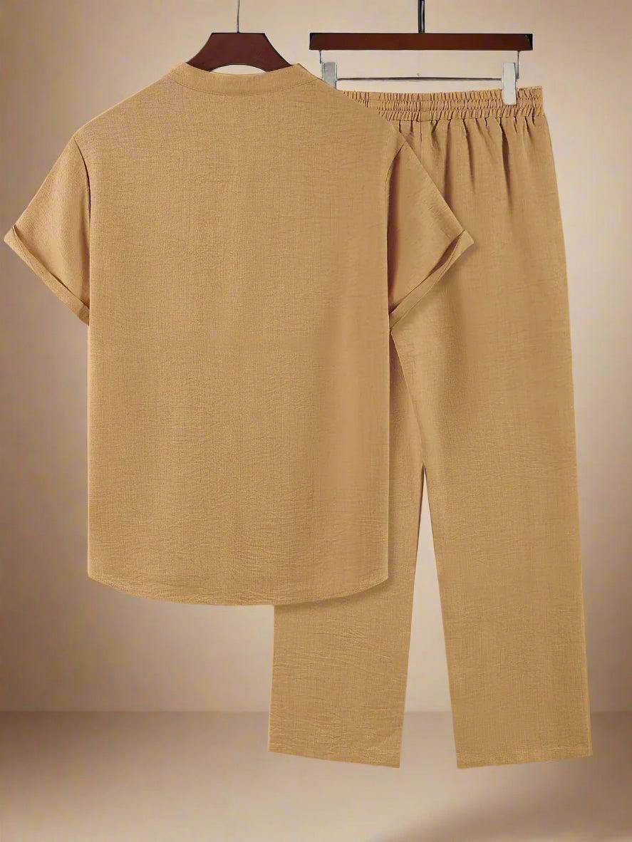 Comfortable Solid Color Casual Men Set for Summer Rebooters - mens 2 piece set