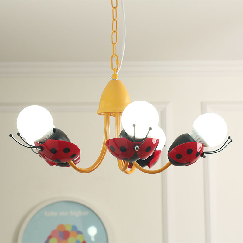 Lady Beetle Bedroom Hanging Chandelier Glass Pendant Lights - Rebooters
