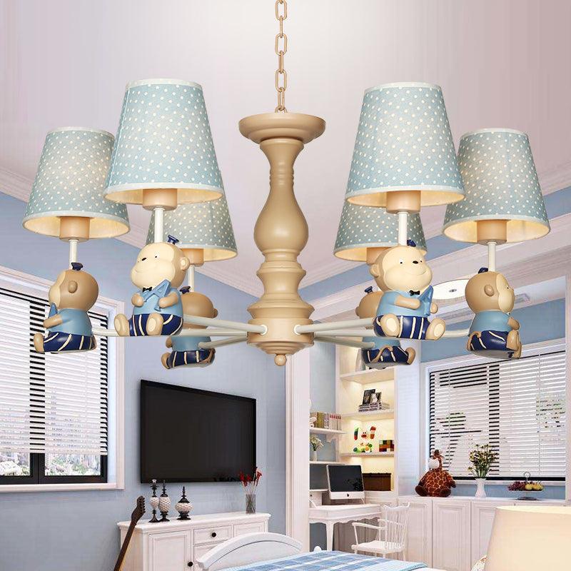 Animal-Themed Monkey Hanging Light Chandelier in Blue - Rebooters