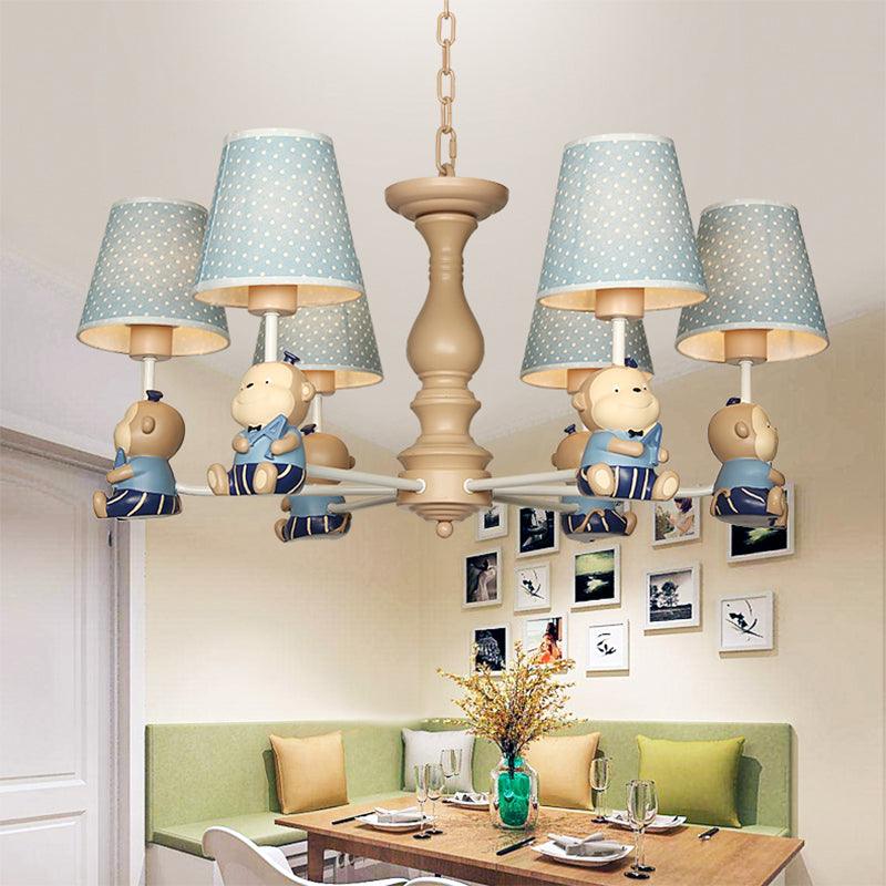 Animal-Themed Monkey Hanging Light Chandelier in Blue - Rebooters