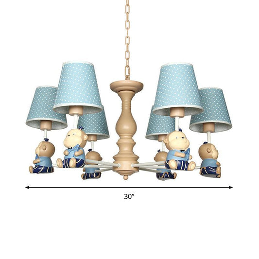 Animal-Themed Monkey Hanging Light Chandelier in Blue - Rebooters