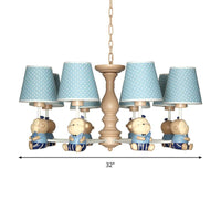 Animal-Themed Monkey Hanging Light Chandelier in Blue - Rebooters