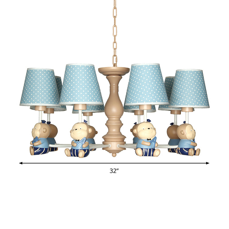 Animal-Themed Monkey Hanging Light Chandelier in Blue - Rebooters