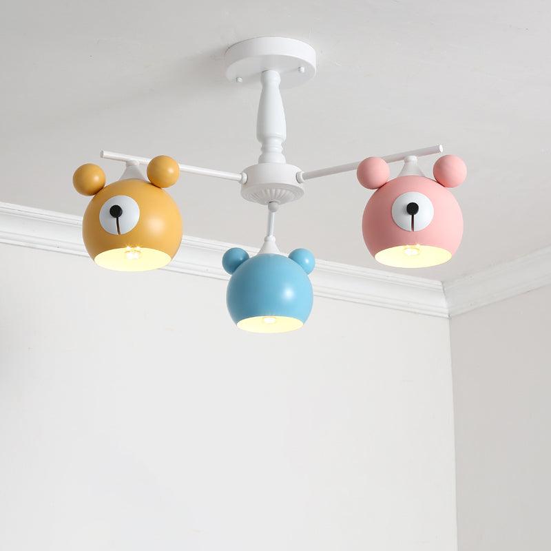 Kid Bedroom Animal Pendant Lighting Metal Cartoon Multi Color Hanging Ornaments - Rebooters