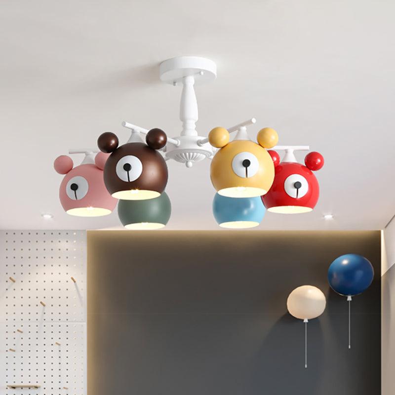 Kid Bedroom Animal Pendant Lighting Metal Cartoon Multi Color Hanging Ornaments - Rebooters