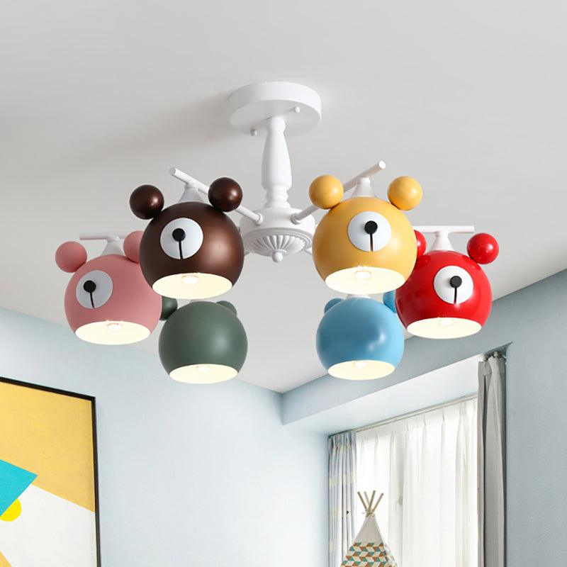 Kid Bedroom Animal Pendant Lighting Metal Cartoon Multi Color Hanging Ornaments - Rebooters