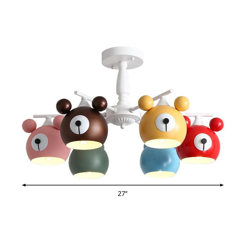 Kid Bedroom Animal Pendant Lighting Metal Cartoon Multi Color Hanging Ornaments - Rebooters