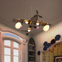 Modern Fighter Plane Hanging Chandelier in Bronze for Bedroom - Rebooters