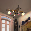 Modern Fighter Plane Hanging Chandelier in Bronze for Bedroom - Rebooters