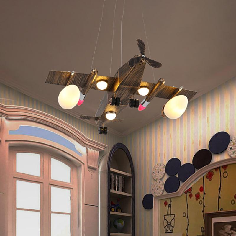 Modern Fighter Plane Hanging Chandelier in Bronze for Bedroom - Rebooters