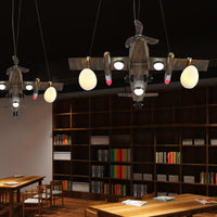 Modern Fighter Plane Hanging Chandelier in Bronze for Bedroom - Rebooters