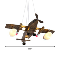 Modern Fighter Plane Hanging Chandelier in Bronze for Bedroom - Rebooters