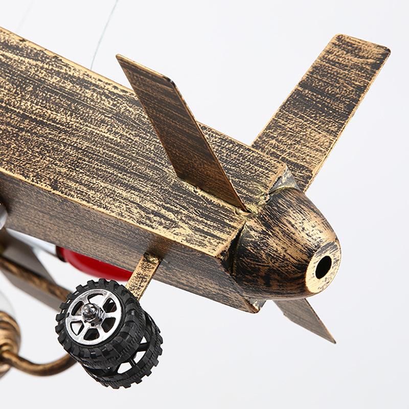 Modern Fighter Plane Hanging Chandelier in Bronze for Bedroom - Rebooters