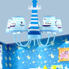 Mediterranean Lighthouse Chandelier with Ship Metal Blue Pendant Lamp for Kid Bedroom - Rebooters