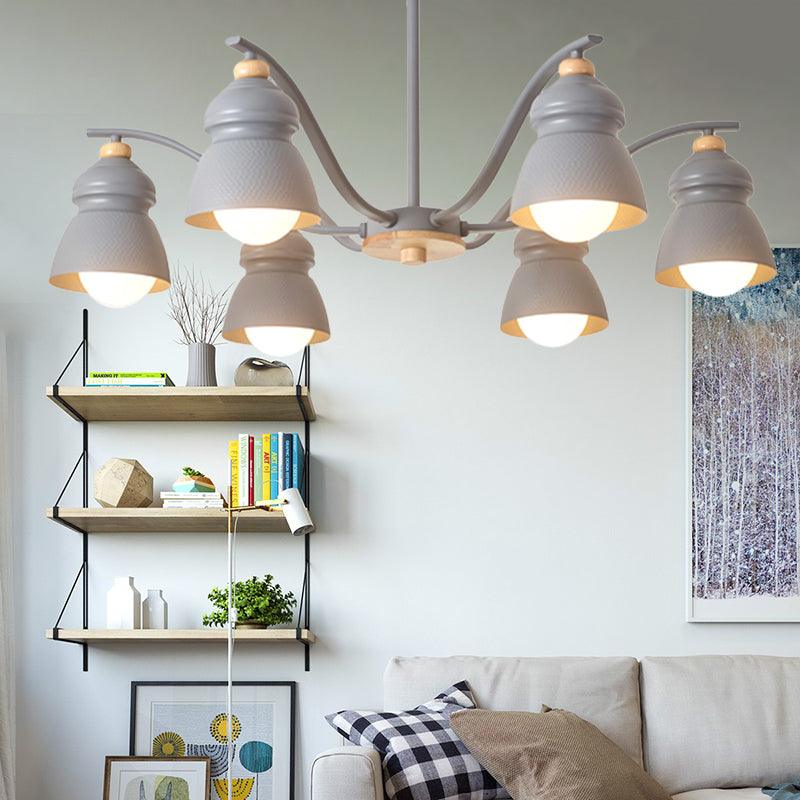 Bedroom Gourd Pendant Chandelier Lamp Metal Modern Design - Rebooters
