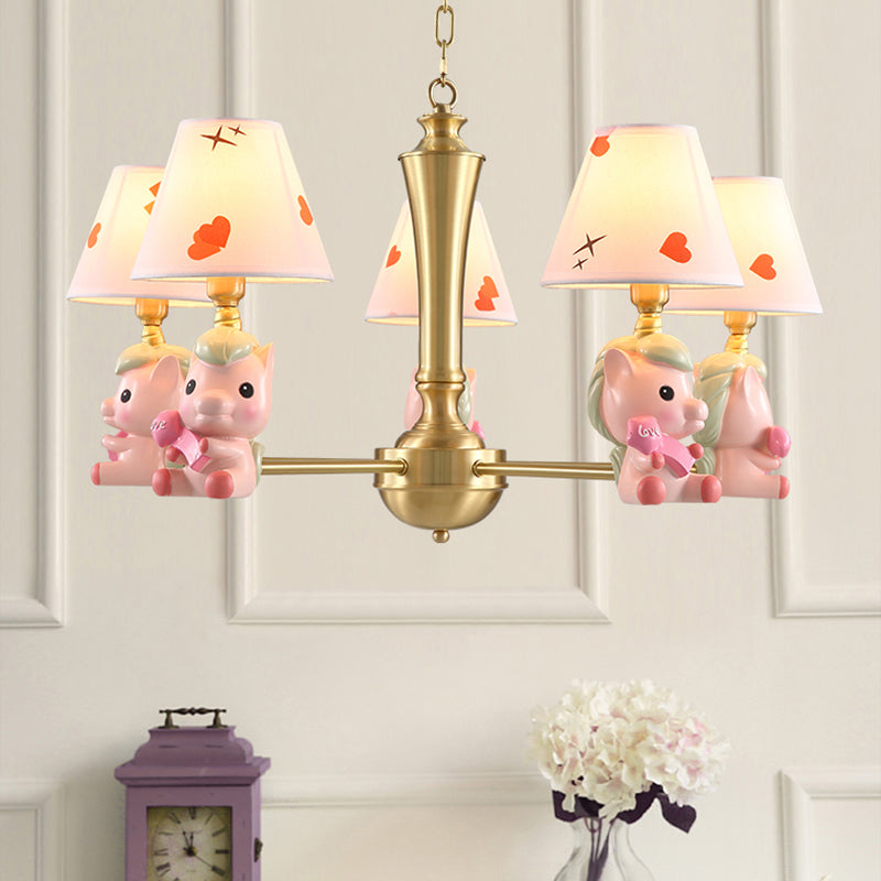 Fabric Tapered Shade Hanging Ceiling Lamp Nordic Light Fixture - Rebooters