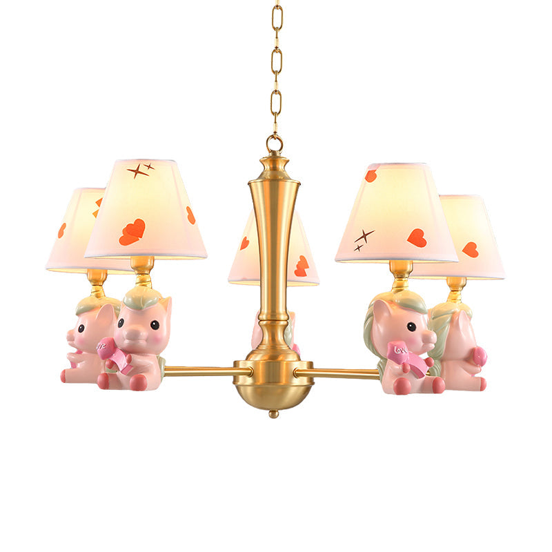 Fabric Tapered Shade Hanging Ceiling Lamp Nordic Light Fixture - Rebooters