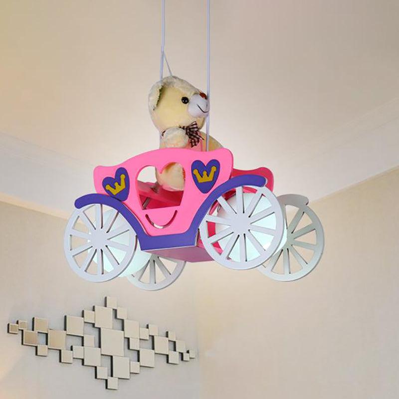 Cartoon Bear Hanging Pendant Lights for Girls Bedroom Decor - Rebooters