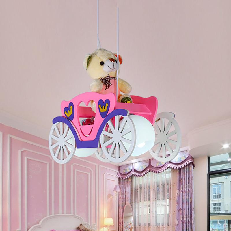 Cartoon Bear Hanging Pendant Lights for Girls Bedroom Decor - Rebooters