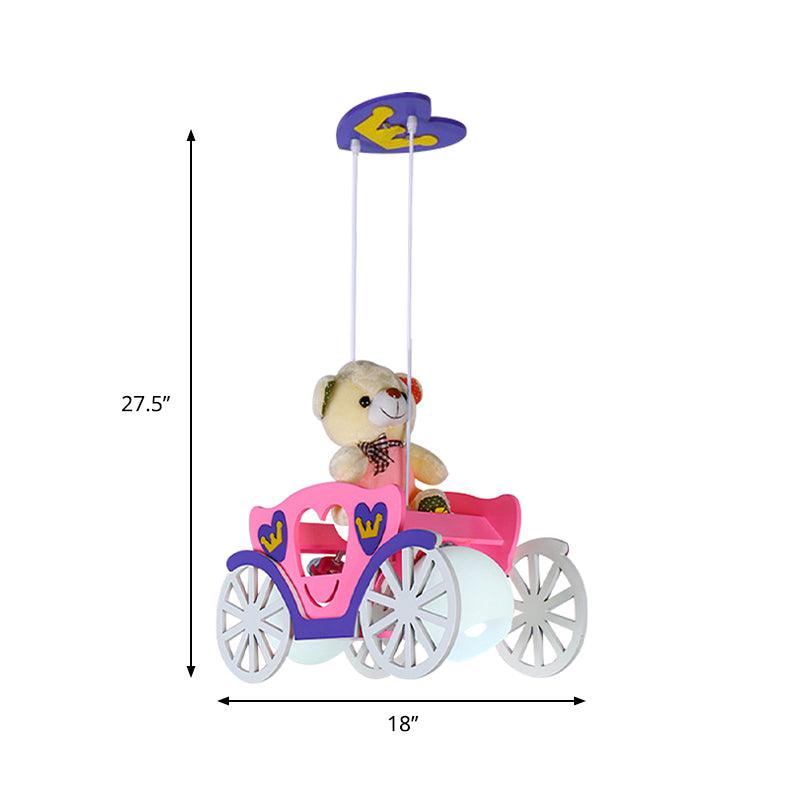 Cartoon Bear Hanging Pendant Lights for Girls Bedroom Decor - Rebooters