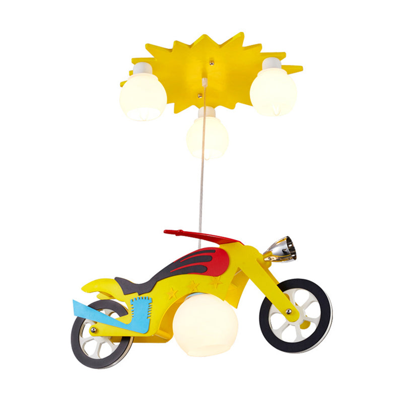 Yellow Motor Hanging Lights Cartoon Metal Lamp for Kids - Rebooters