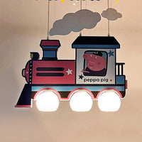 Cartoon Train Hanging Pendant Lights Metal Lamp in Blue - Rebooters