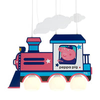 Cartoon Train Hanging Pendant Lights Metal Lamp in Blue - Rebooters