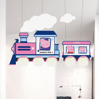 Cartoon Train Hanging Pendant Lights Metal Lamp in Blue - Rebooters