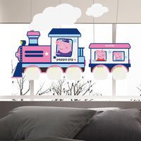 Cartoon Train Hanging Pendant Lights Metal Lamp in Blue - Rebooters