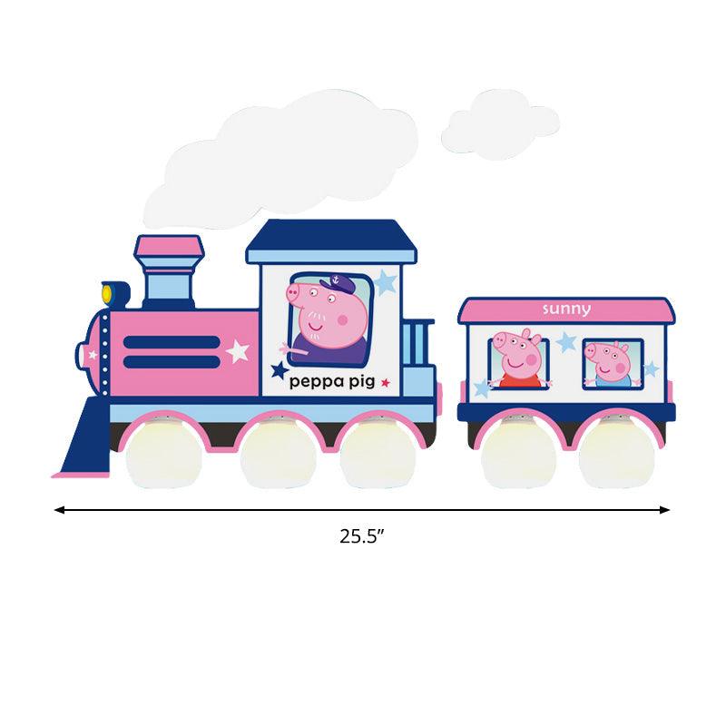 Cartoon Train Hanging Pendant Lights Metal Lamp in Blue - Rebooters