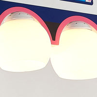 Cartoon Train Hanging Pendant Lights Metal Lamp in Blue - Rebooters