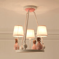 Pink Tapered Shade Pendant Lights for Girls Bedroom Chandelier - Rebooters