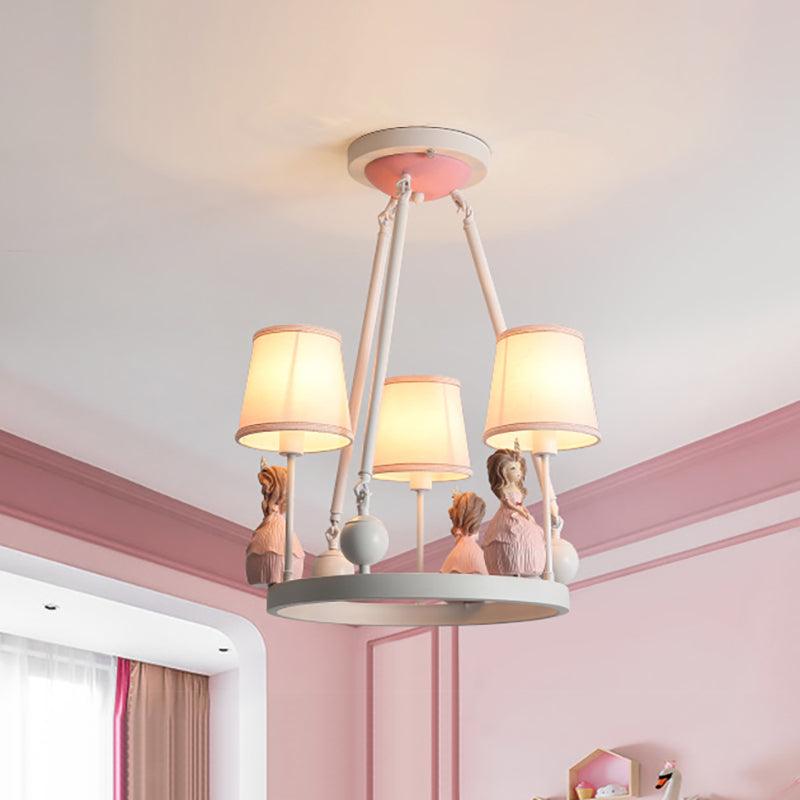 Pink Tapered Shade Pendant Lights for Girls Bedroom Chandelier - Rebooters