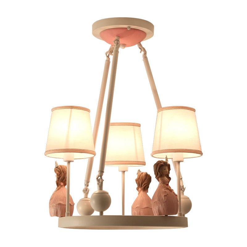 Pink Tapered Shade Pendant Lights for Girls Bedroom Chandelier - Rebooters