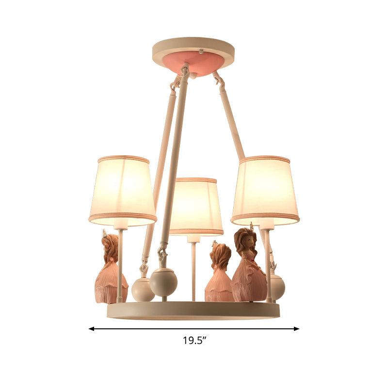 Pink Tapered Shade Pendant Lights for Girls Bedroom Chandelier - Rebooters