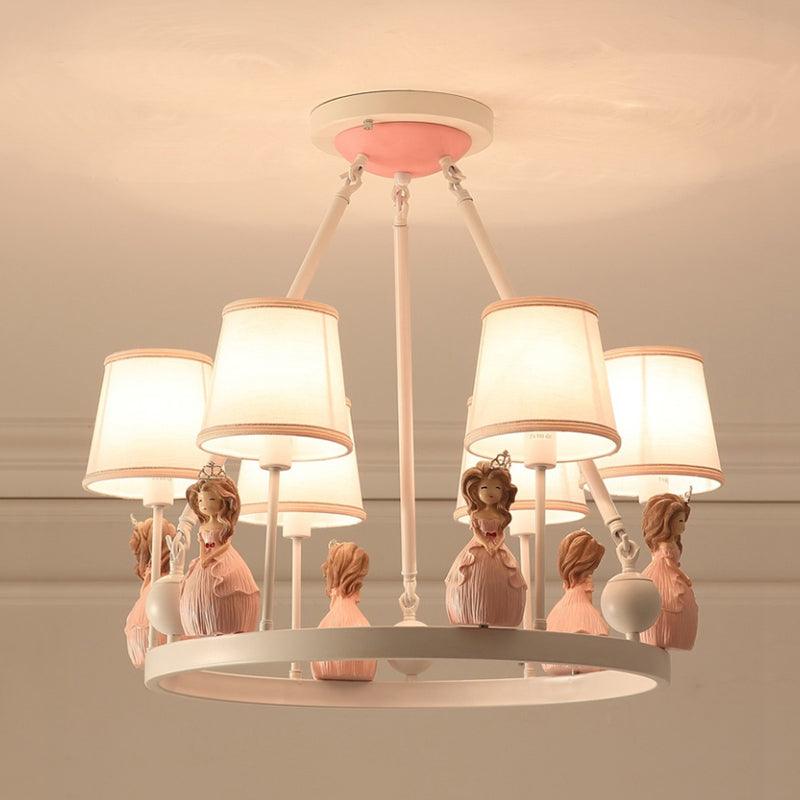 Pink Tapered Shade Pendant Lights for Girls Bedroom Chandelier - Rebooters