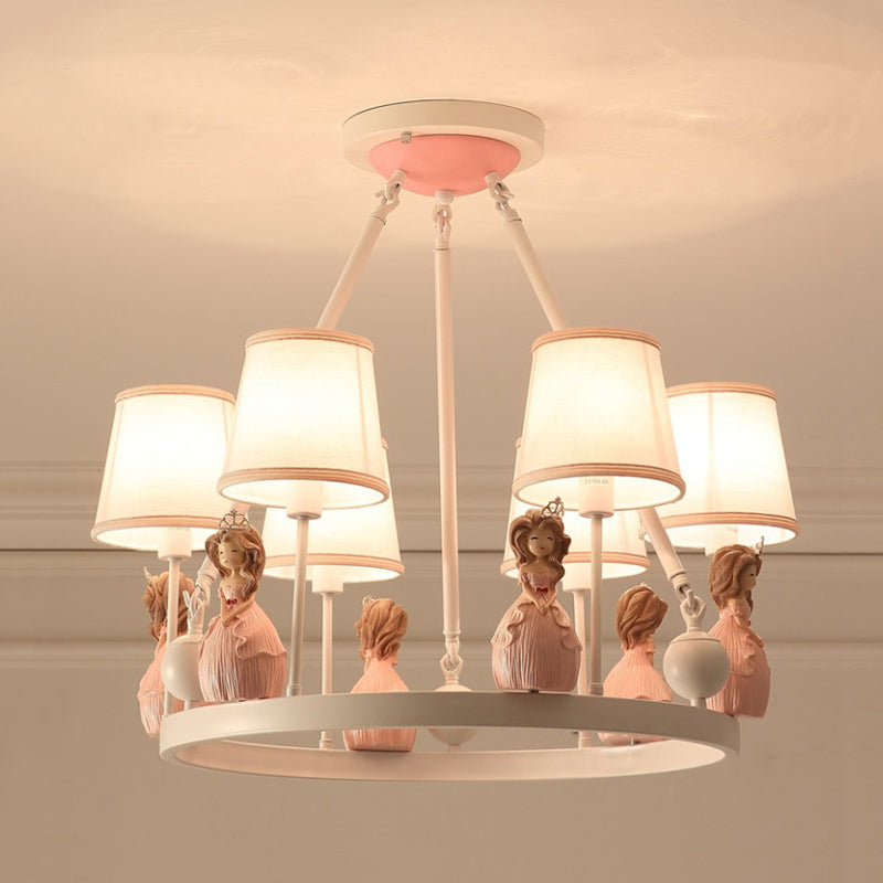 Pink Tapered Shade Pendant Lights for Girls Bedroom Chandelier - Rebooters