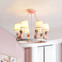Pink Tapered Shade Pendant Lights for Girls Bedroom Chandelier - Rebooters