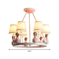 Pink Tapered Shade Pendant Lights for Girls Bedroom Chandelier - Rebooters