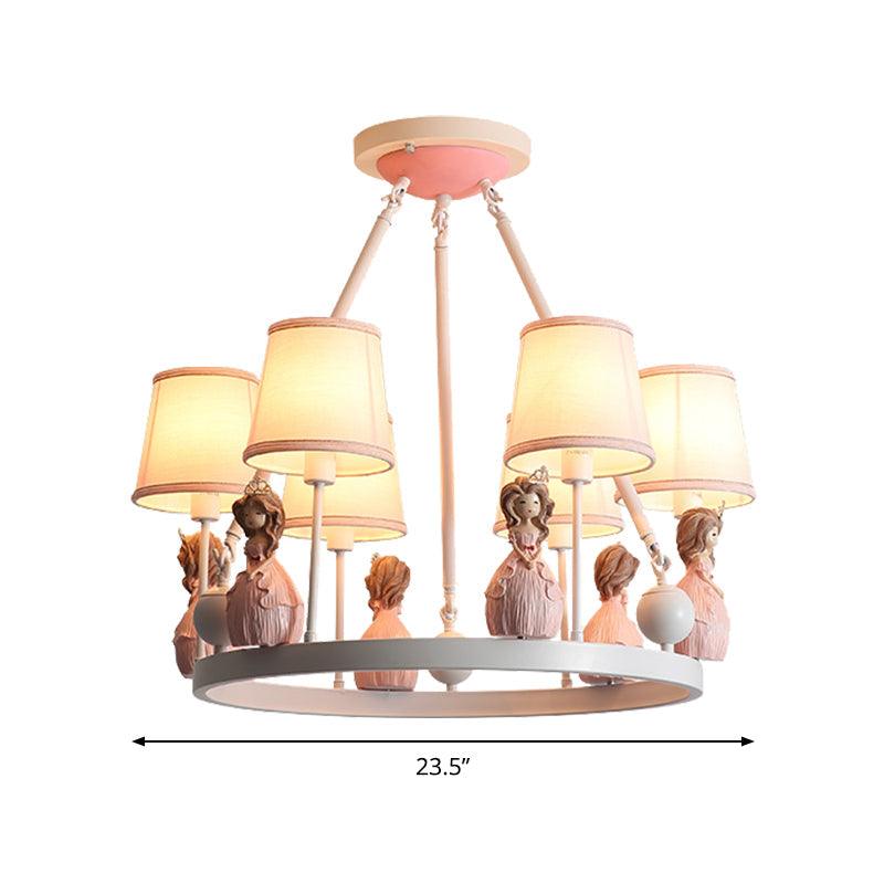 Pink Tapered Shade Pendant Lights for Girls Bedroom Chandelier - Rebooters