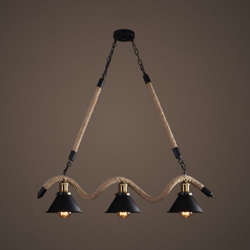 Beige Geometry Hanging Island Light Farmhouse Metal 3 Heads - Rebooters