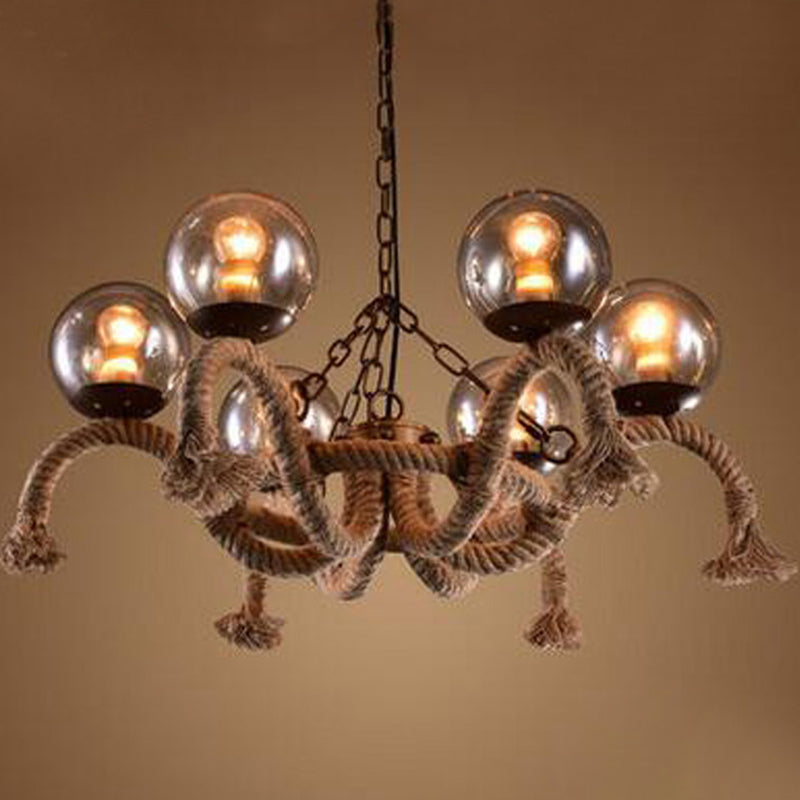 6 Heads Hanging Chandelier Farmhouse Dining Room Lamp - Rebooters