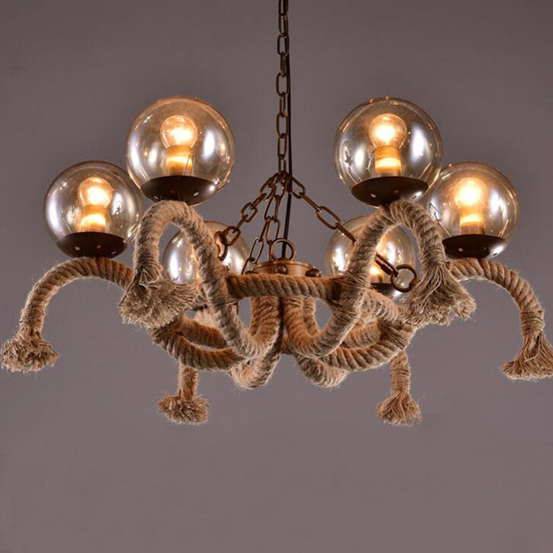 6 Heads Hanging Chandelier Farmhouse Dining Room Lamp - Rebooters