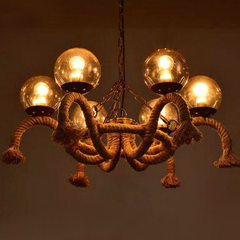 6 Heads Hanging Chandelier Farmhouse Dining Room Lamp - Rebooters